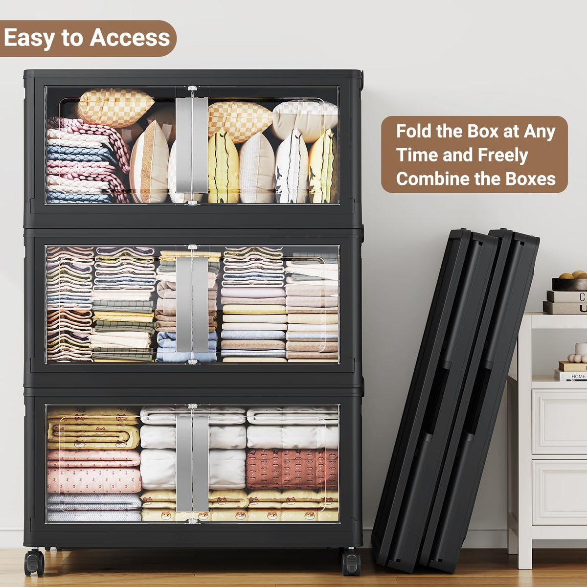 160QT Stackable Storage Bins with Lids