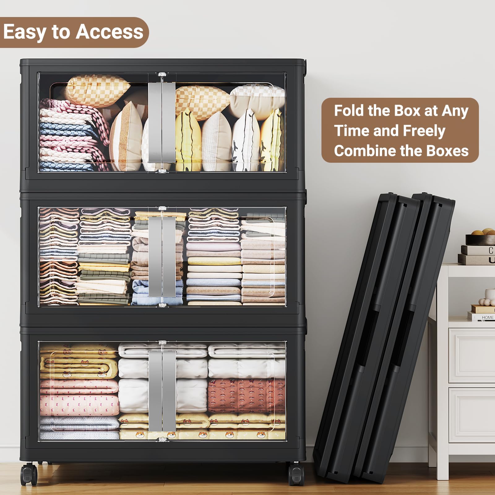 160QT Stackable Storage Bins with Lids
