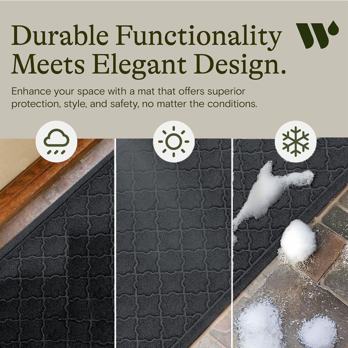 Cordova Front Door Mat Indoor Outdoor Entrance (10 Sq Ft)