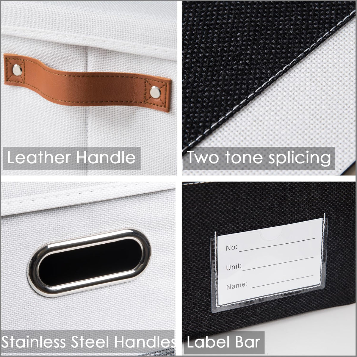 Foldable Storage Bins with Lids [3 (3 Count)