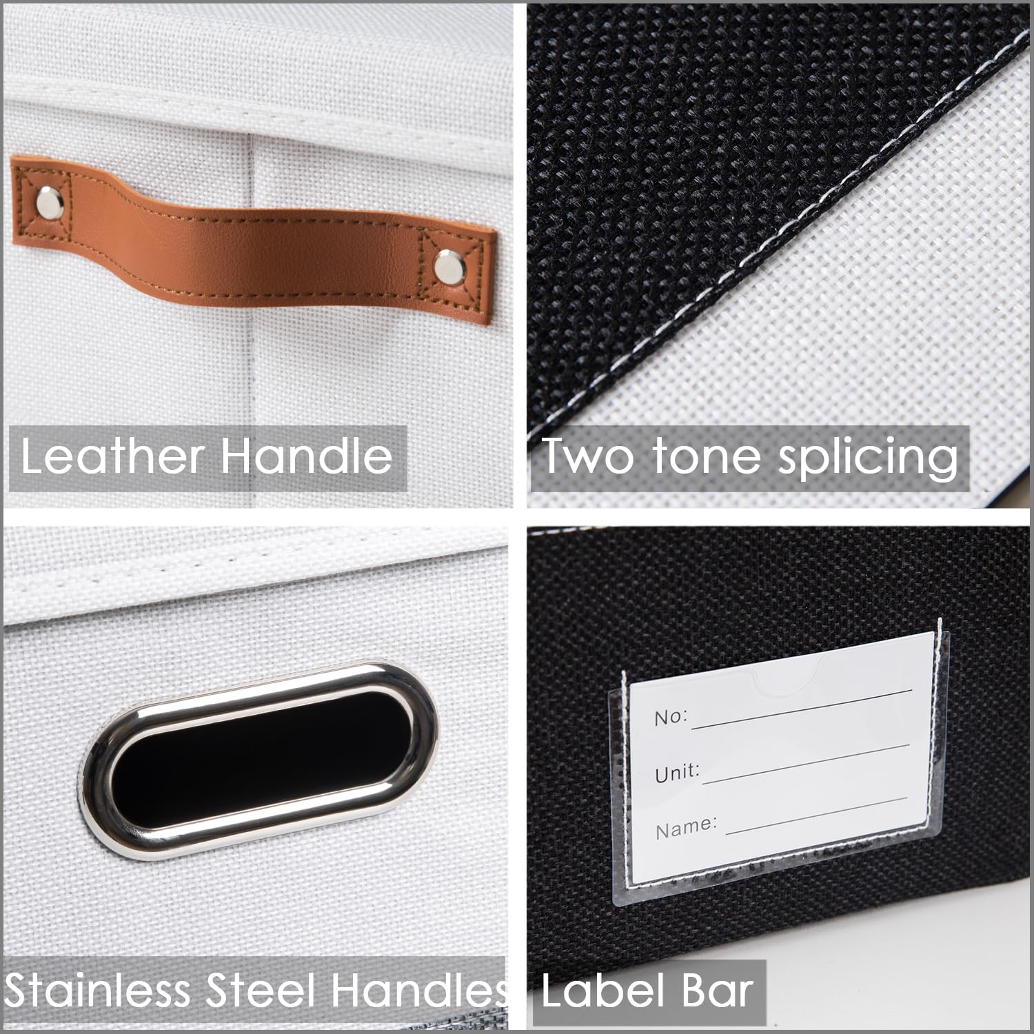Foldable Storage Bins with Handles [3 (3 Count)