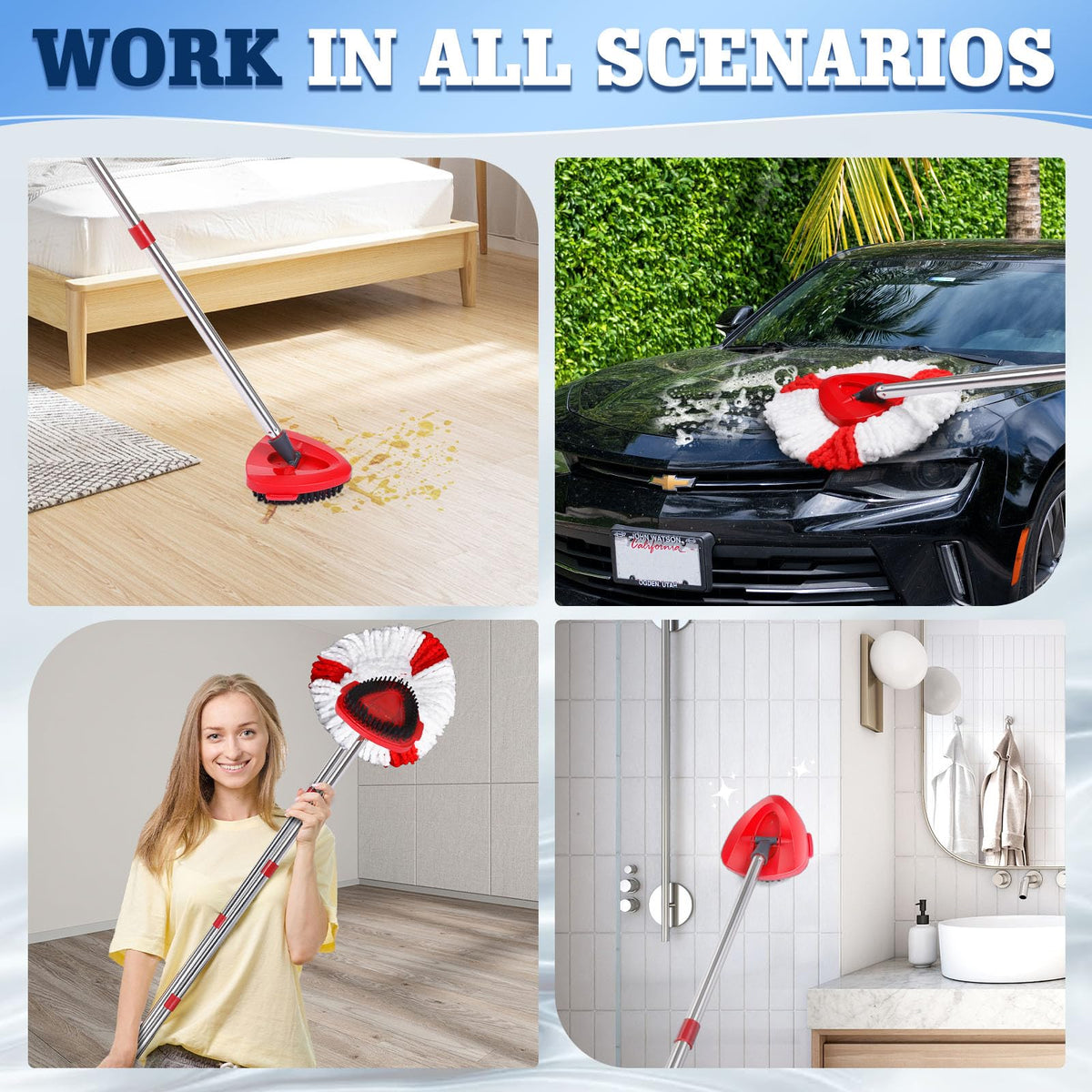 4 Packs Spin Mop Replacement Heads Compatible with Ocedar RinseClean 2 (7 Count) - ModHome Supplies
