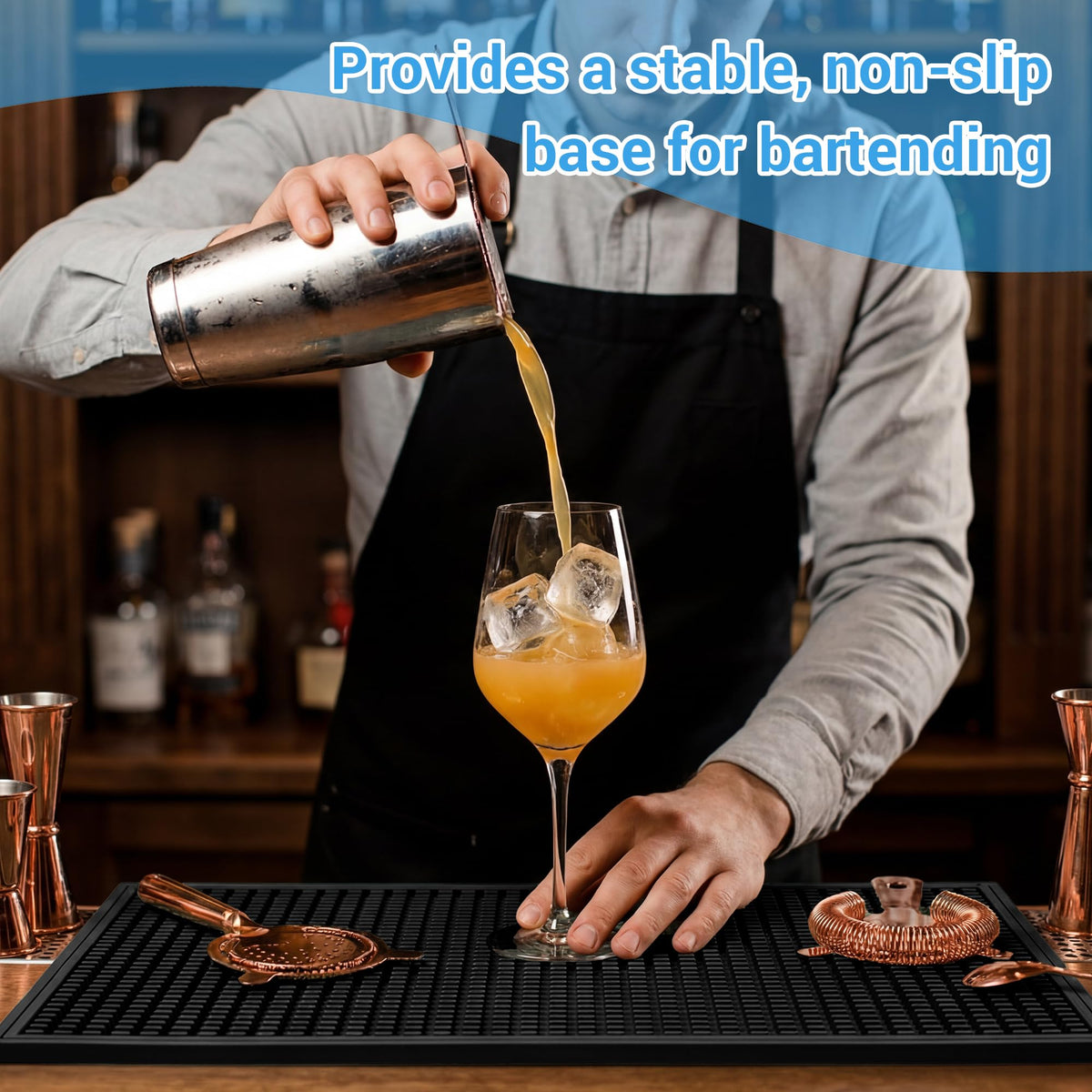Bar Mat Premium 18"X12" Rubber Bar Mats for Countertop