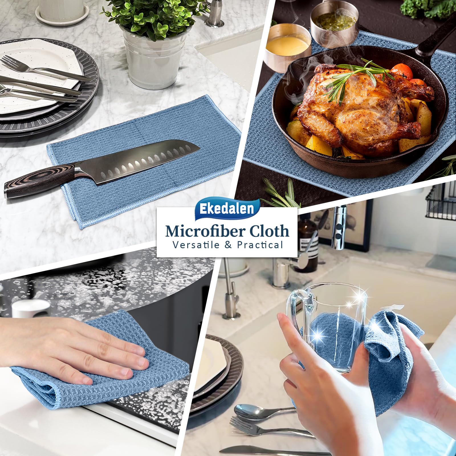 Microfiber Cleaning Cloth Lint Free Glass Polish (6 Count)