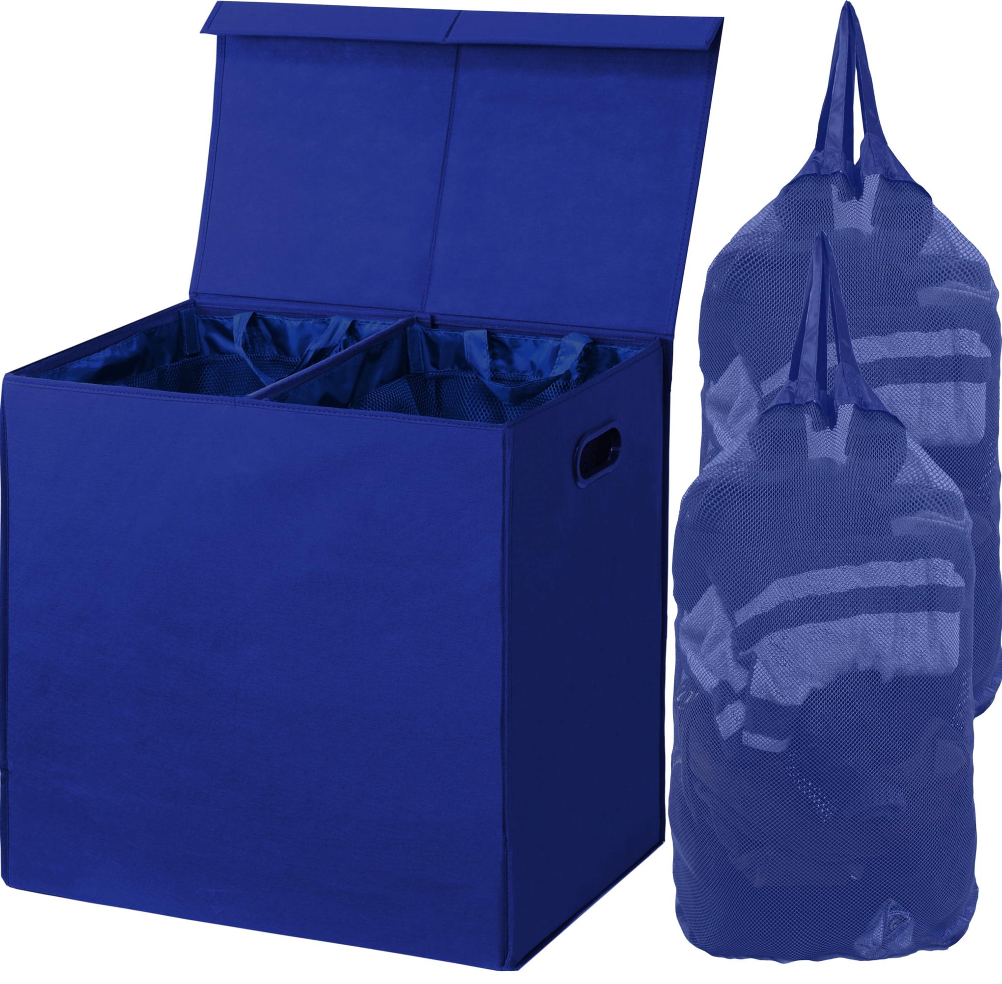 Double Laundry Hamper with Lid & Removable Bags