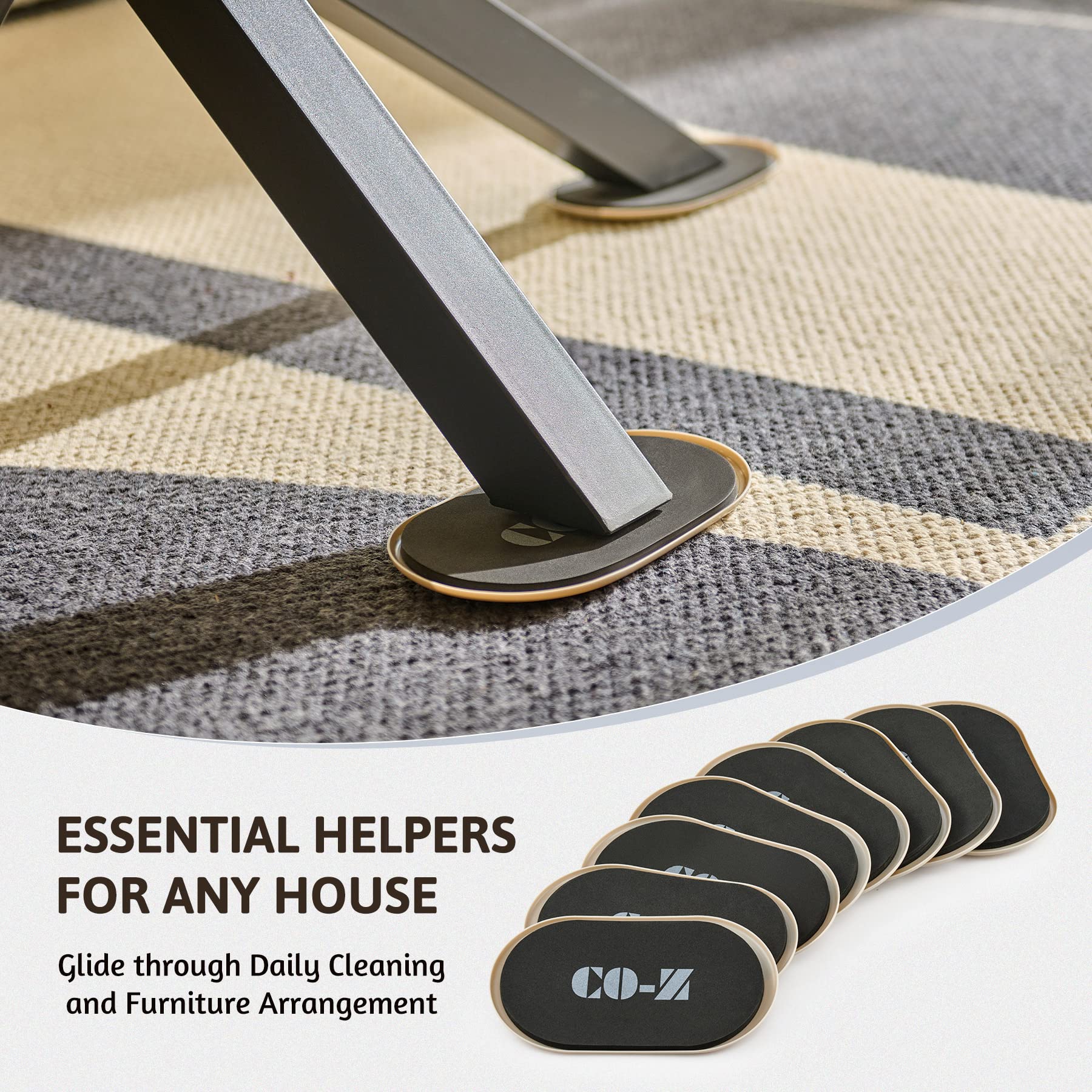 Large Furniture Sliders (8 Count)