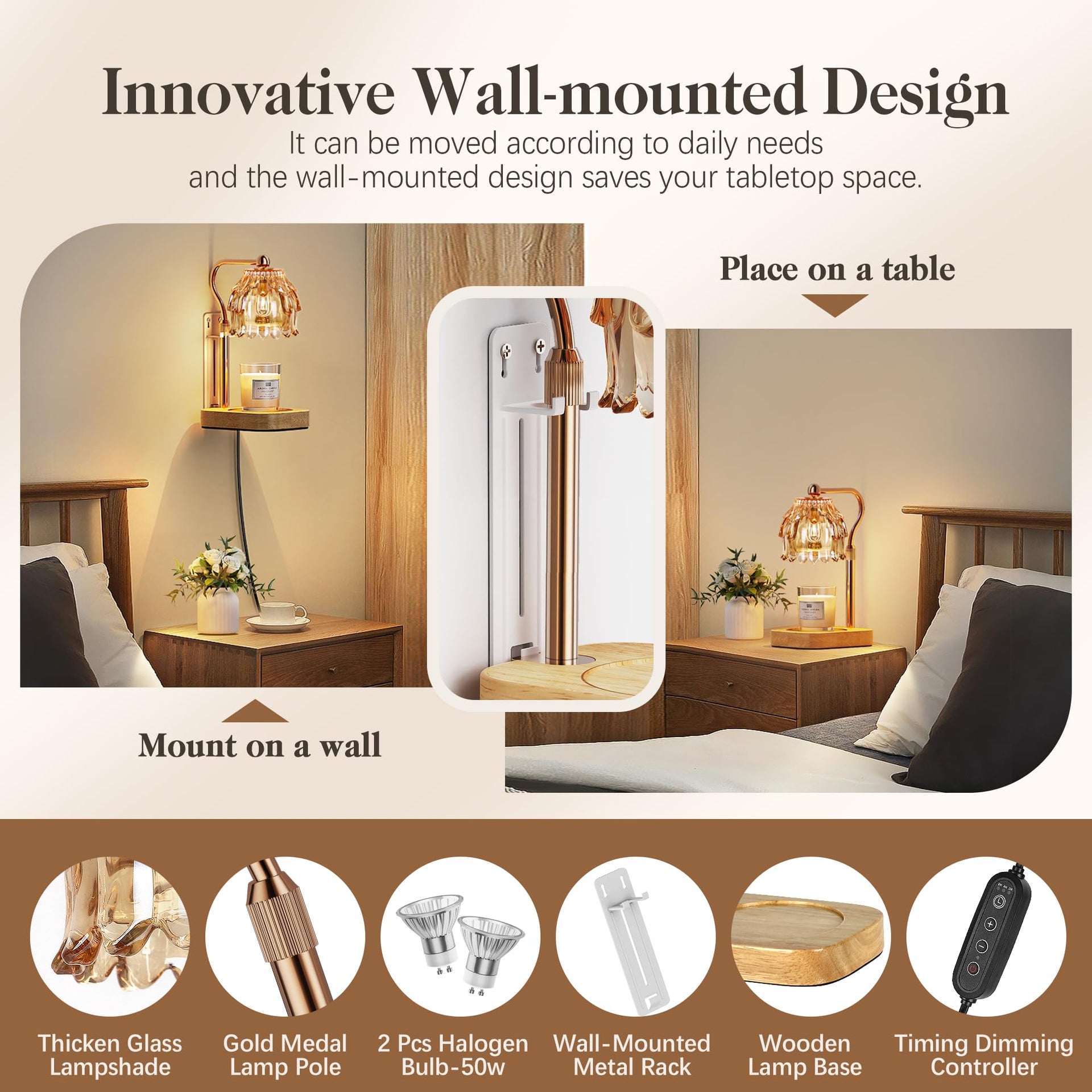 Candle Warmer Lamp with Timer Dimmer