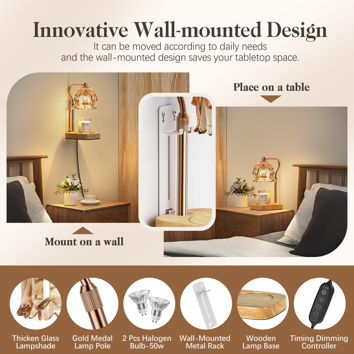 Candle Warmer Lamp with Timer Dimmer