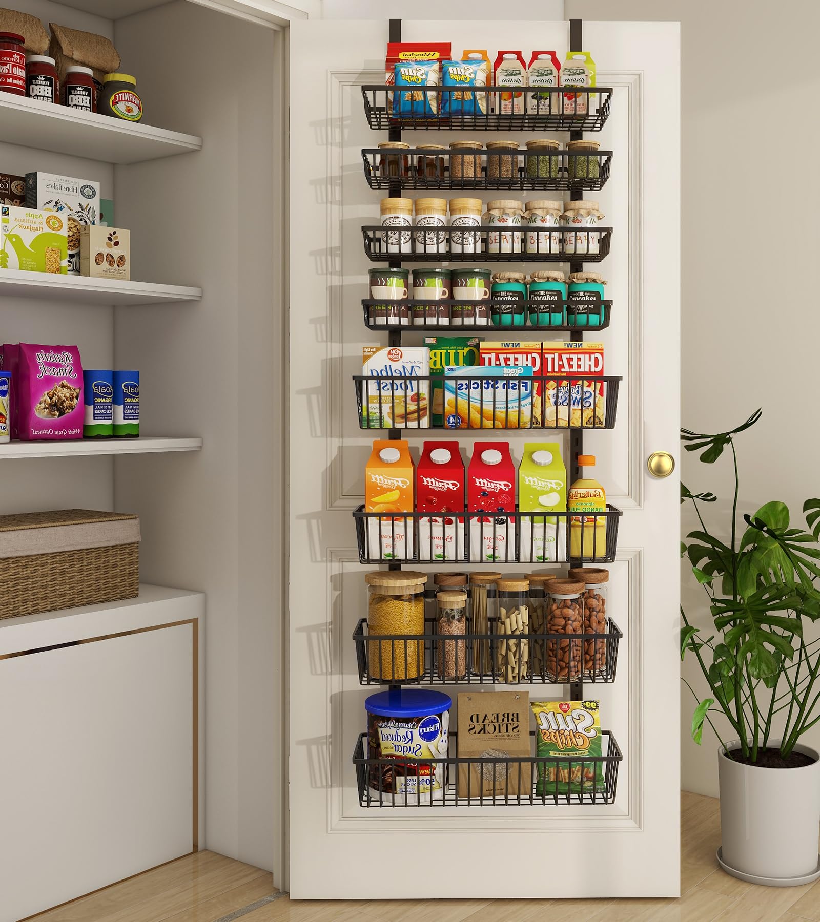 8 Tier Black Over The Door Pantry Organizer (8 Count)
