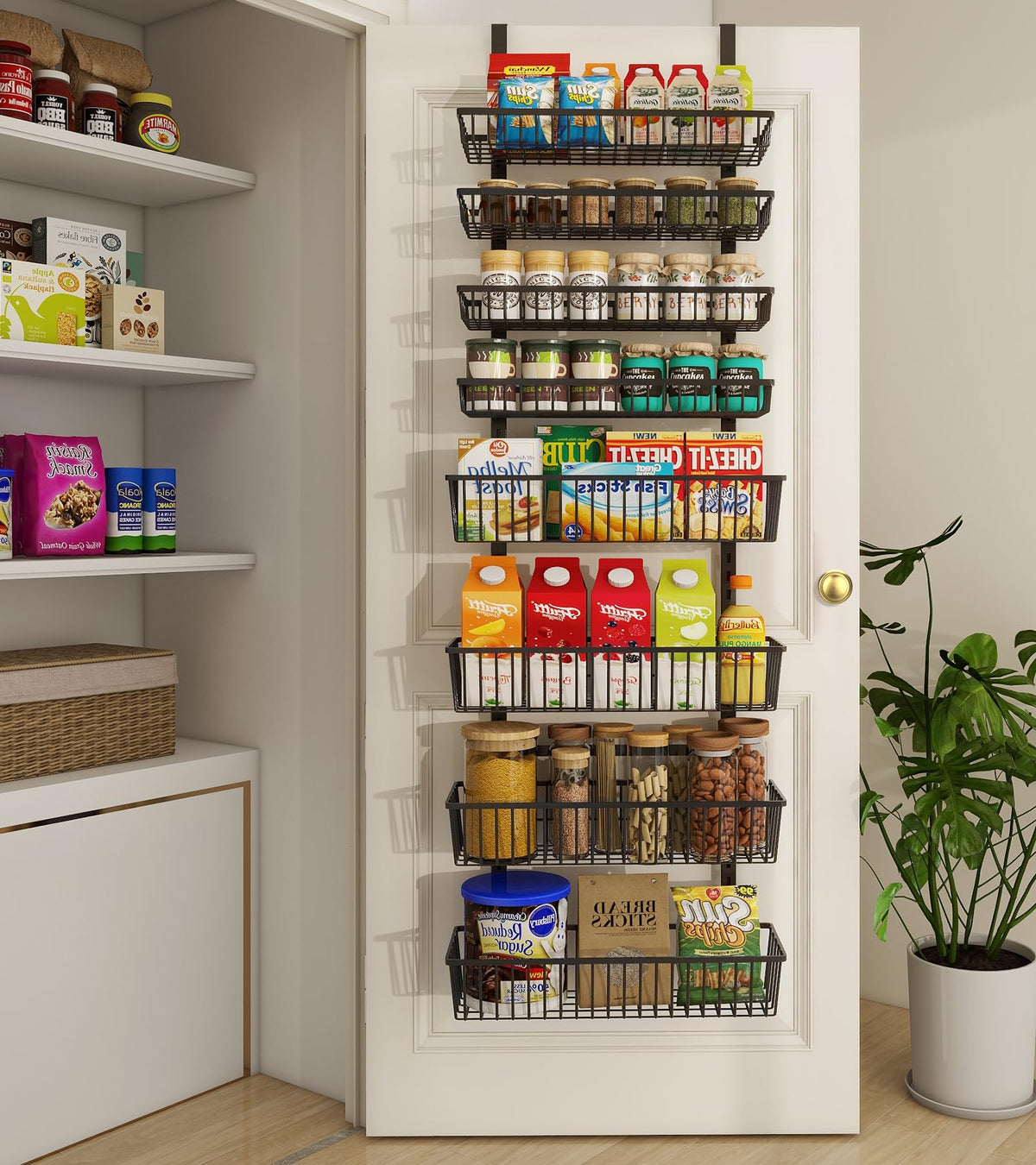 8 Tier Black Over The Door Pantry Organizer (8 Count)