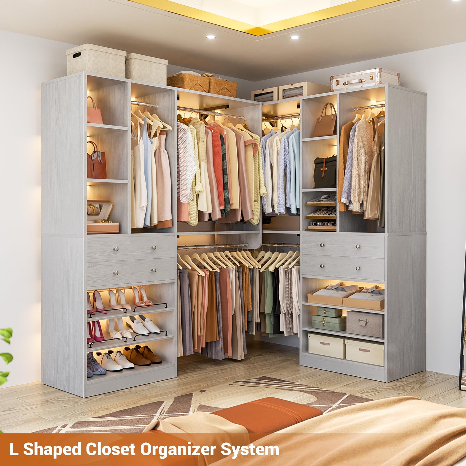 10FT Closet System with 4 Drawers (10 Foot)