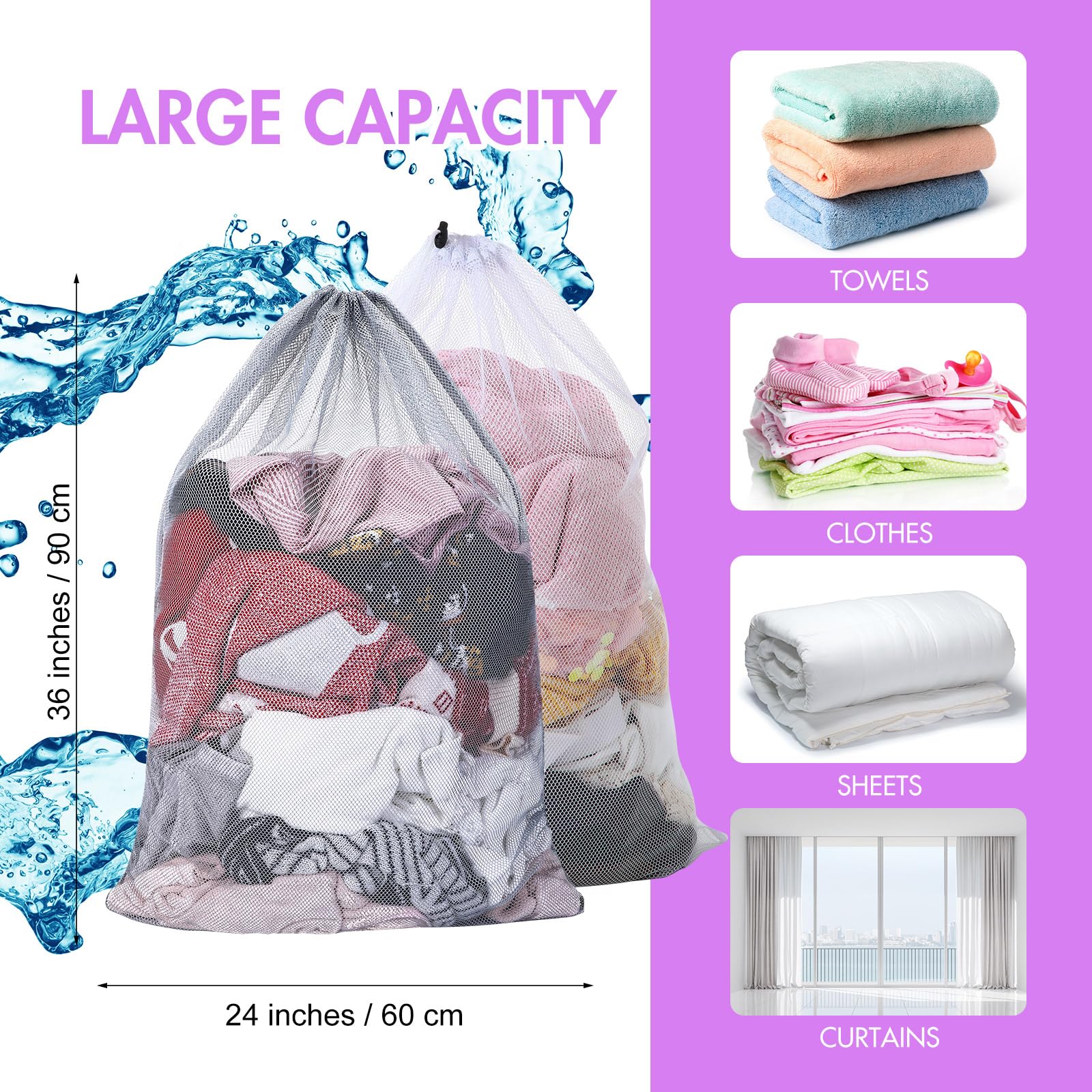 30 Pack Large Mesh Laundry Bags (30 Count)