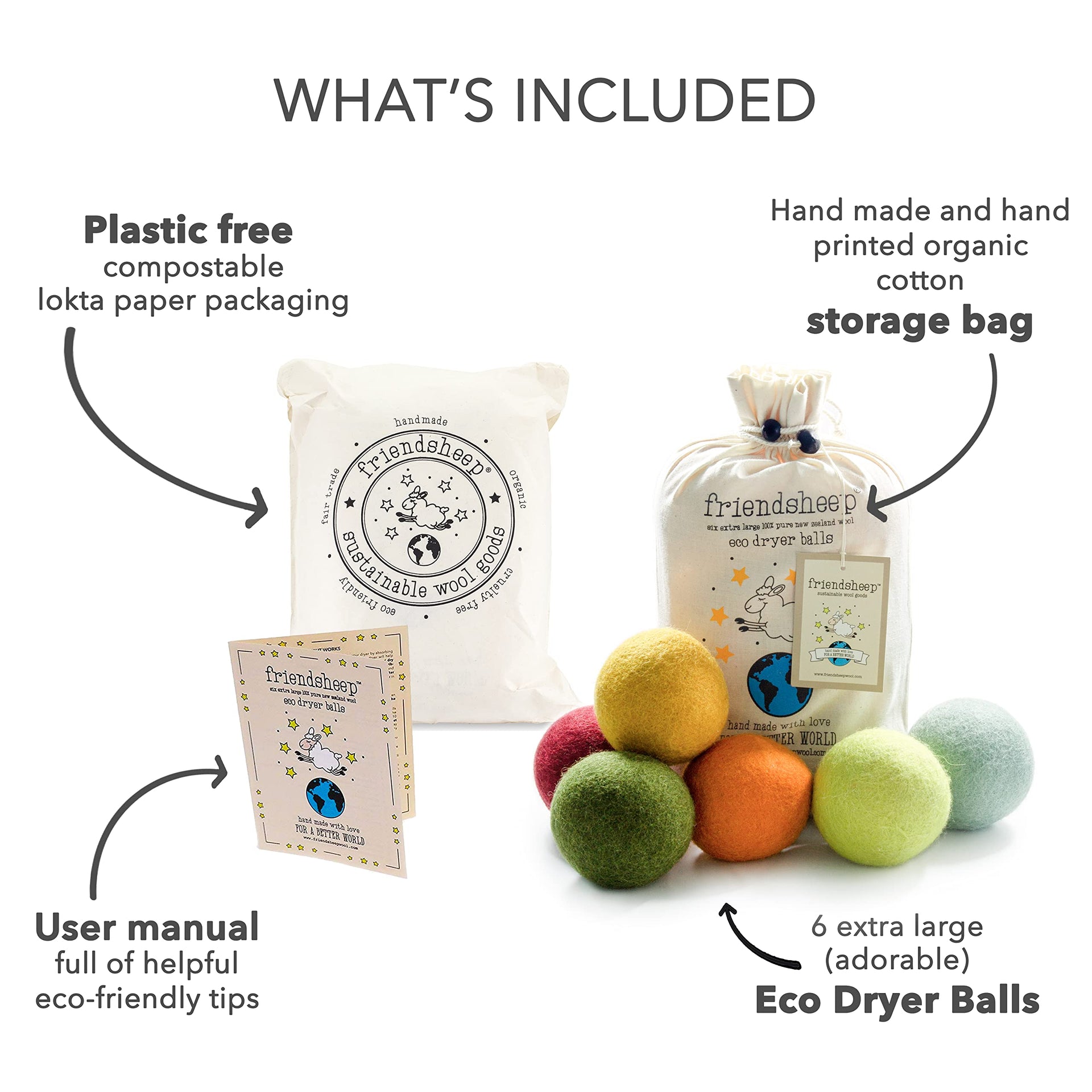 Wool Dryer Balls (6 Count)