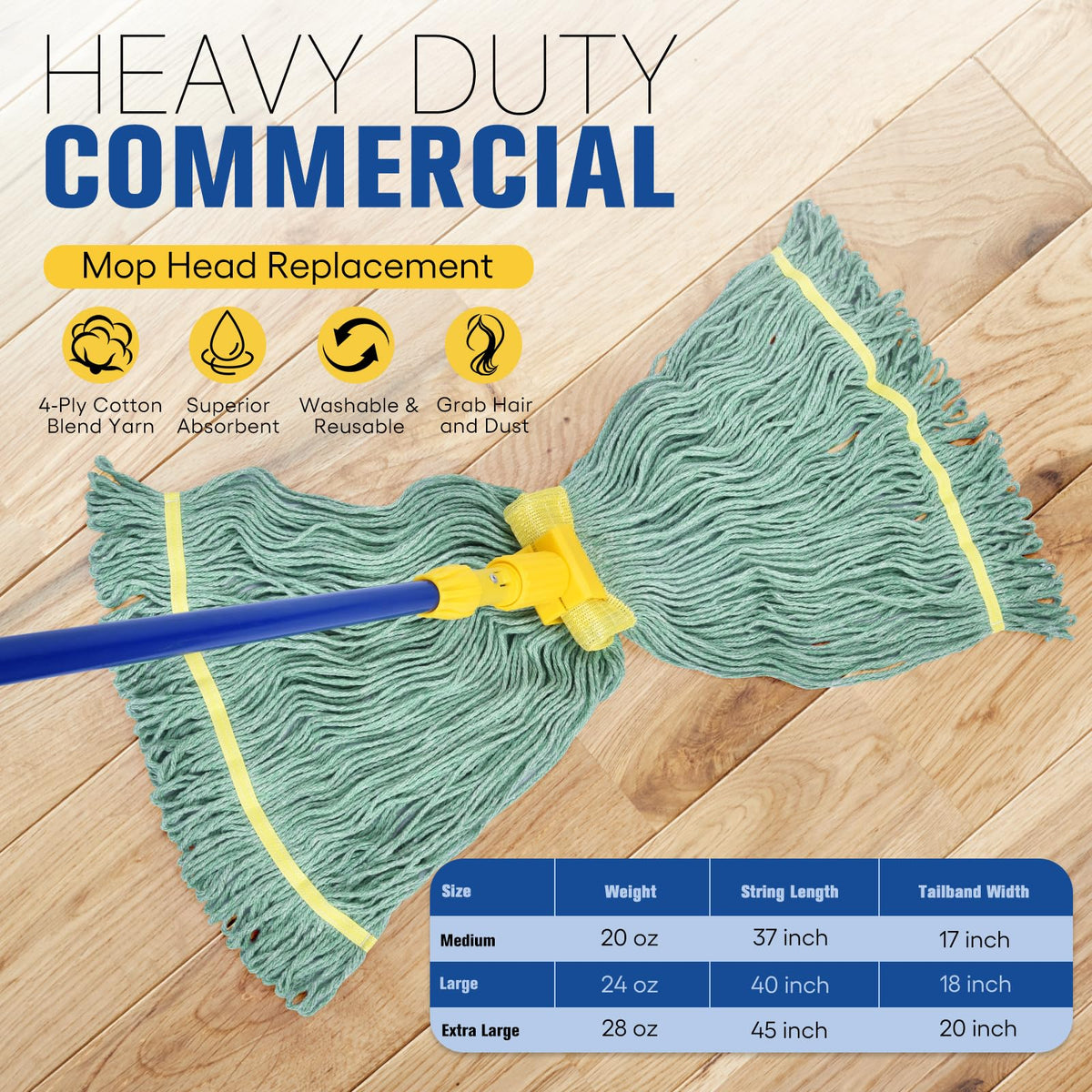 Matthew Cleaning Commercial Mop Head Replacement (12 Count)