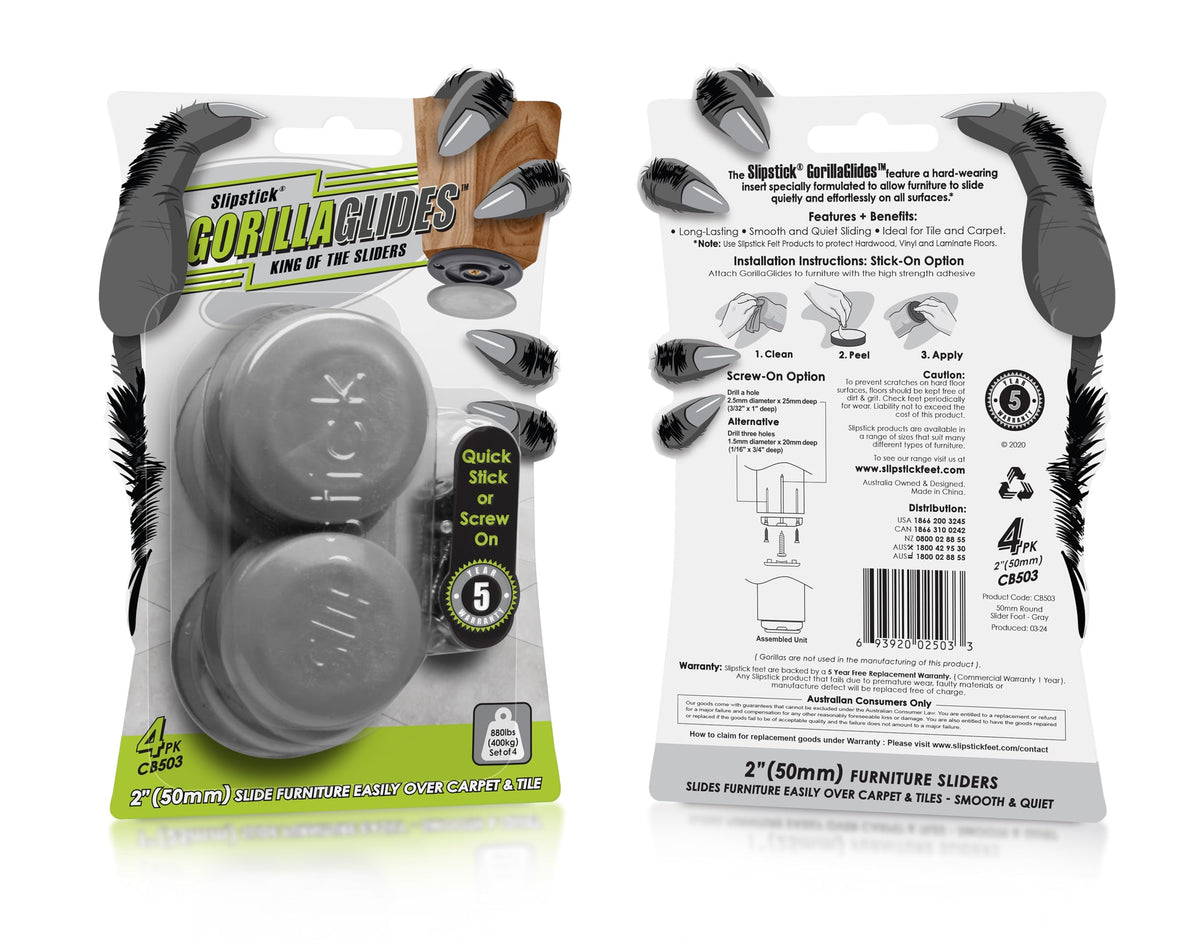 GorillaGlides CB503 2 Inch Furniture Sliders (4 Count)