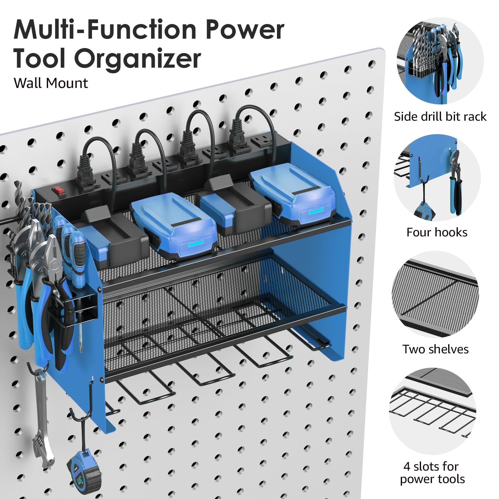 Wall Mount Modular Tool Charging Organizer