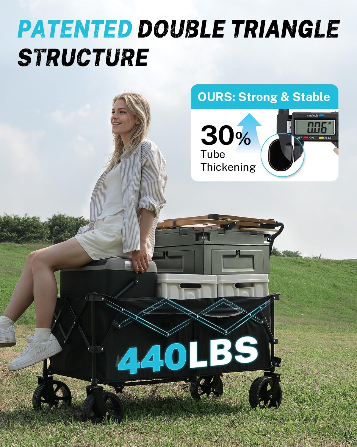 48" L Collapsible Wagon Cart Foldable