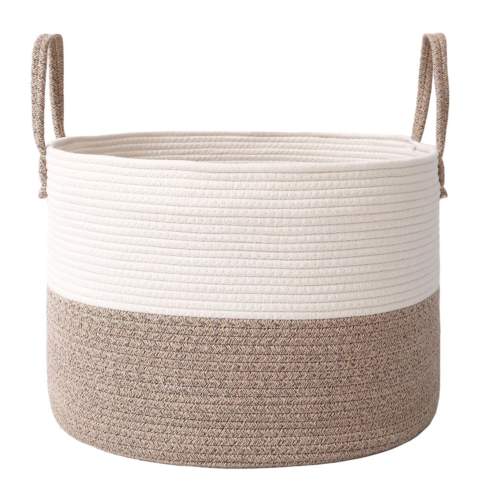 65L Extra Large Machine Washable Cotton Rope Blanket Basket