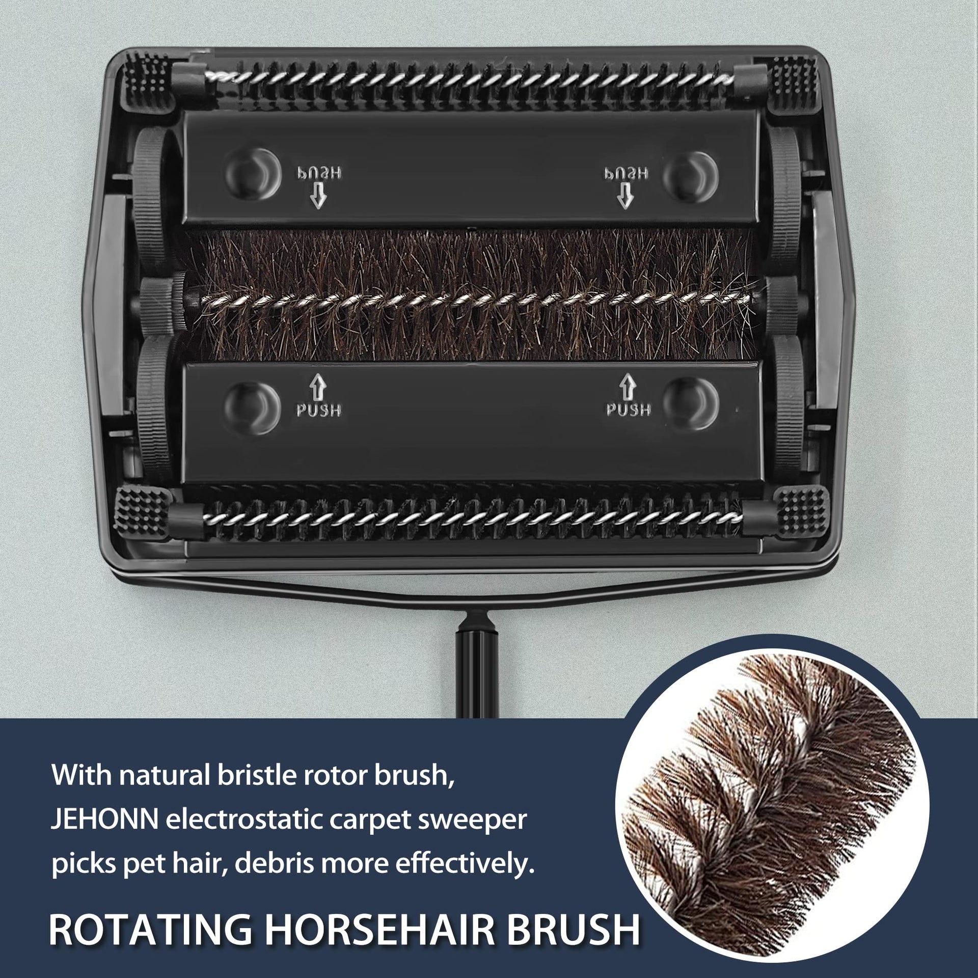 Carpet Floor Sweeper Manual with Horsehair