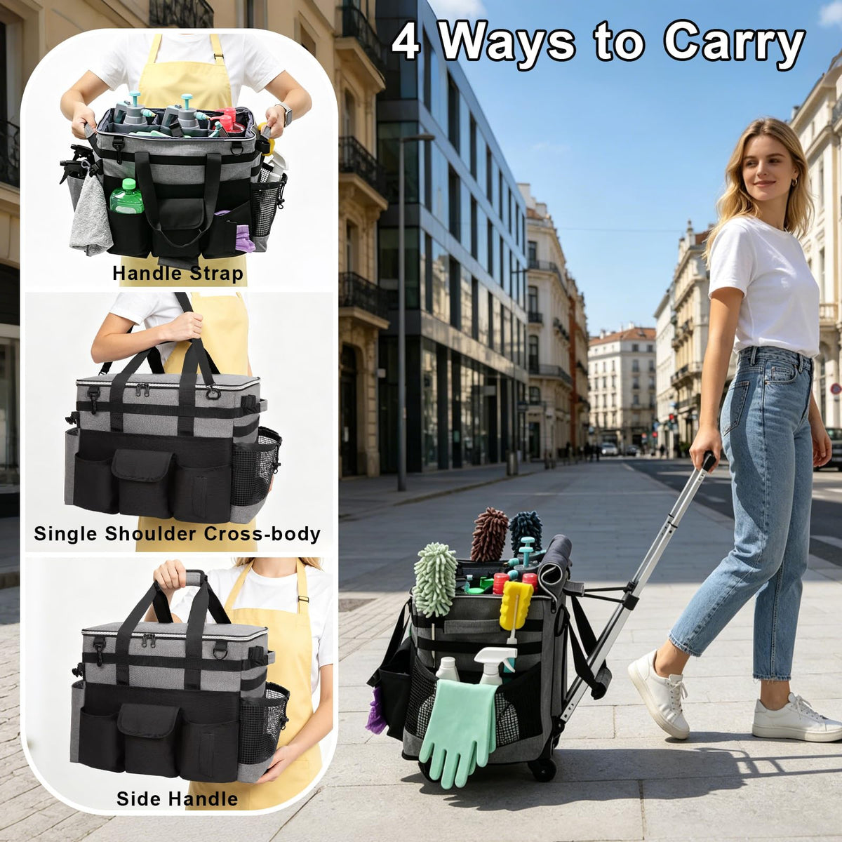 Large Rolling Cleaning Caddy with Wheels