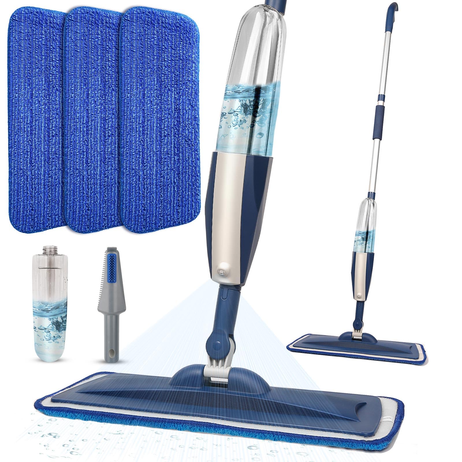 Wet Spray Mop for Floor Cleaning with 14 oz Bottle & 3 Microfiber Pads