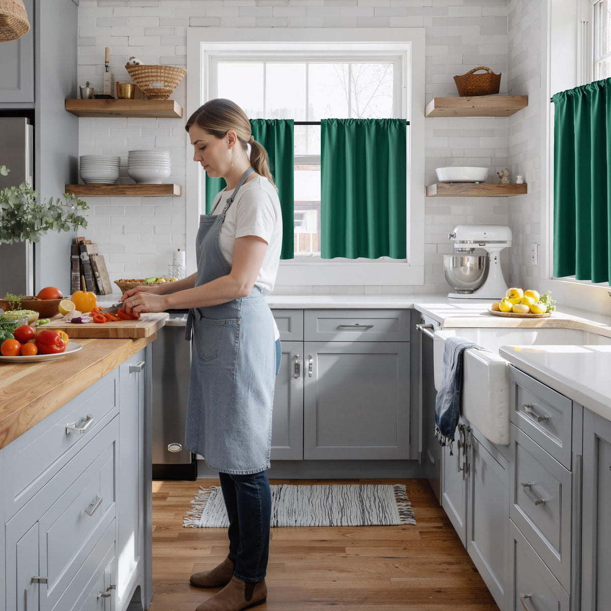100% Blackout Short Curtains for Small Window (2 Count)