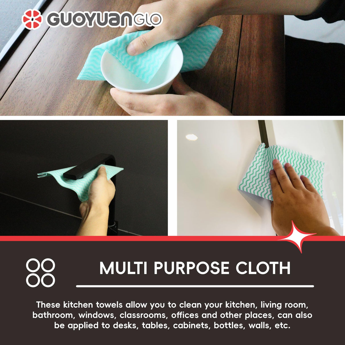 Disposable Dish Cloths Disposable Cleaning Towels Heavy Duty Reusable Cleaning Cloths Dish Rags for Kitchen (50 Count)