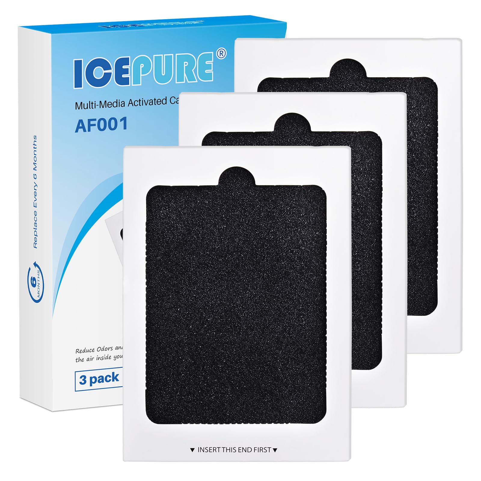 AF001 Refrigerator Air Filter Replacement for EAFCBF (3 Count)