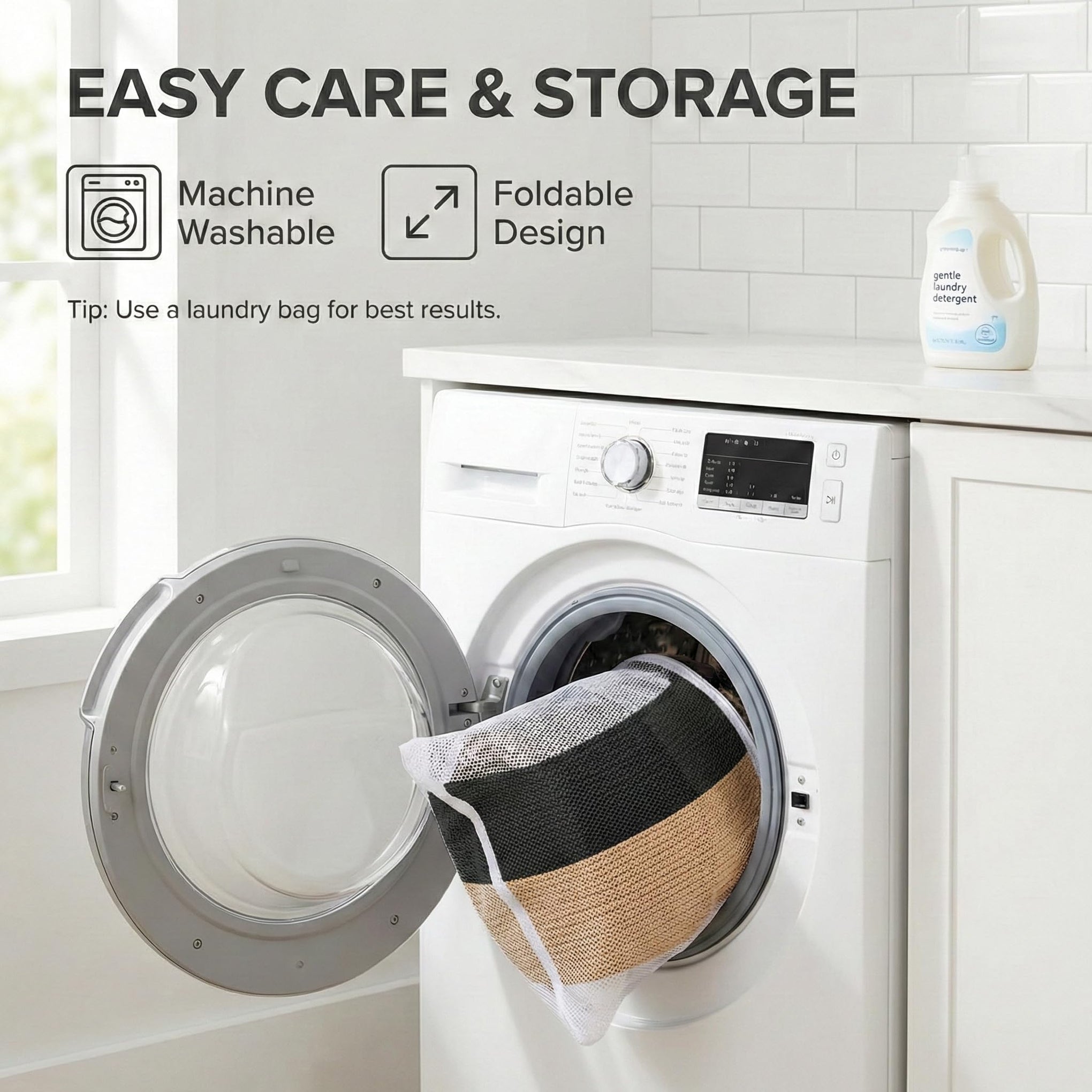 115L Extra Large Machine Washable Cotton Rope Blanket Basket