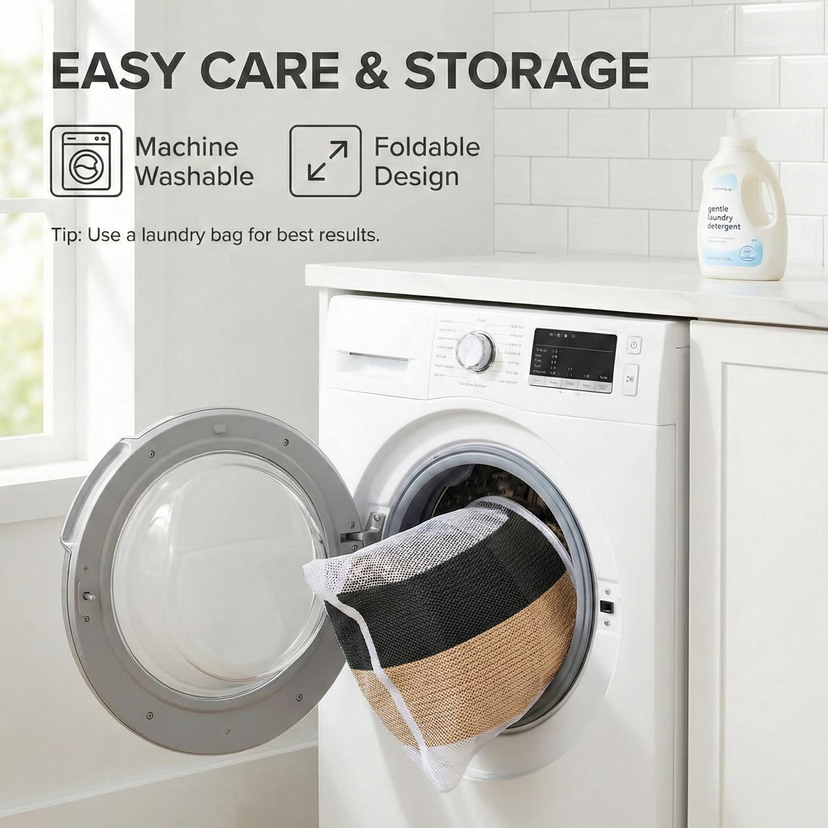 65L Extra Large Machine Washable Cotton Rope Blanket Basket