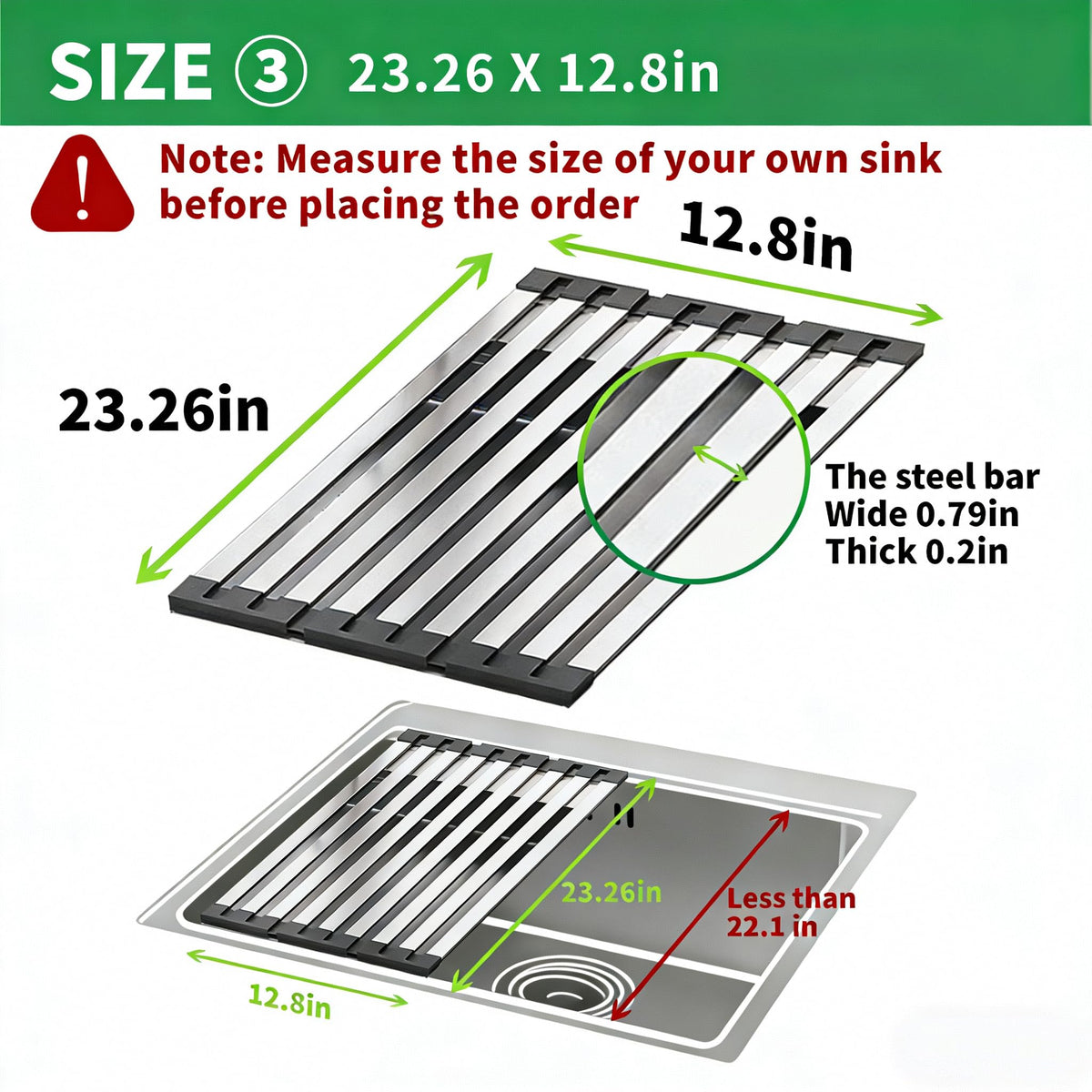 Over the Sink Kitchen Dish Drying Rack Organizer
