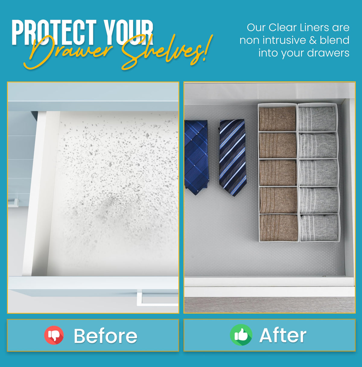 Refrigerator Liners for Shelves by Linda’s Essentials (9.83 Sq Ft)