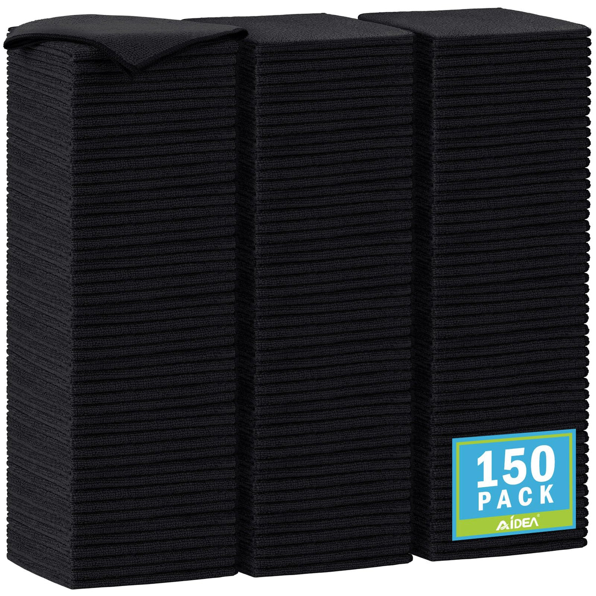 Black Microfiber Cleaning Cloth (150 Count)