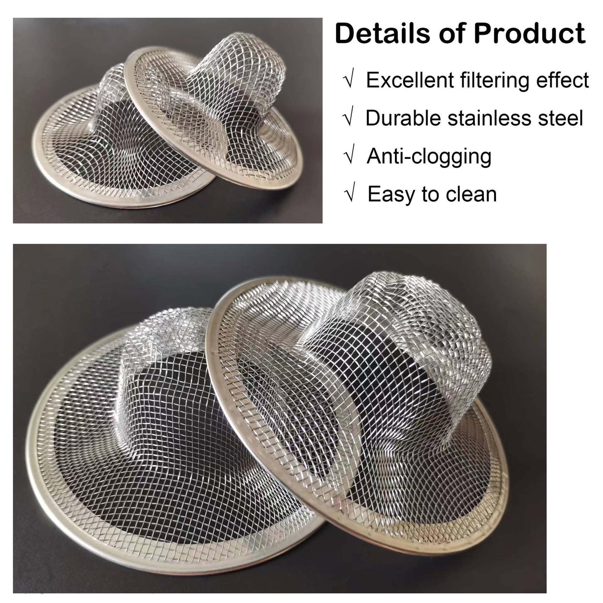 12PCS Stainless Steel Slop Basket Filter Trap