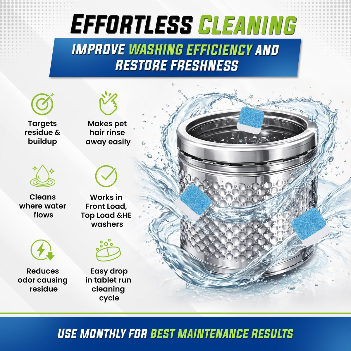 Washing Machine Cleaner Tablets 25 Pack (25 Count)