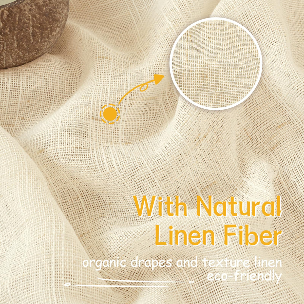 90 Inches Long Linen Semi Sheer Curtains for Living Room 2 Panels (2 Count)