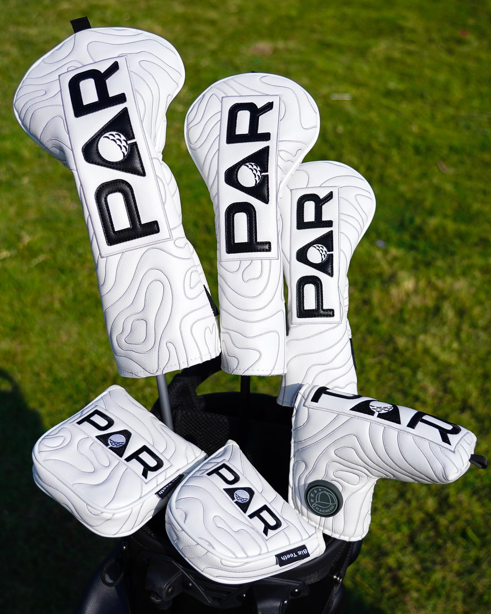 Set of 4pcs Golf Club Headcover Full Set Driver Fairway Hybrid Headcover Leather Golf Club Head Covers