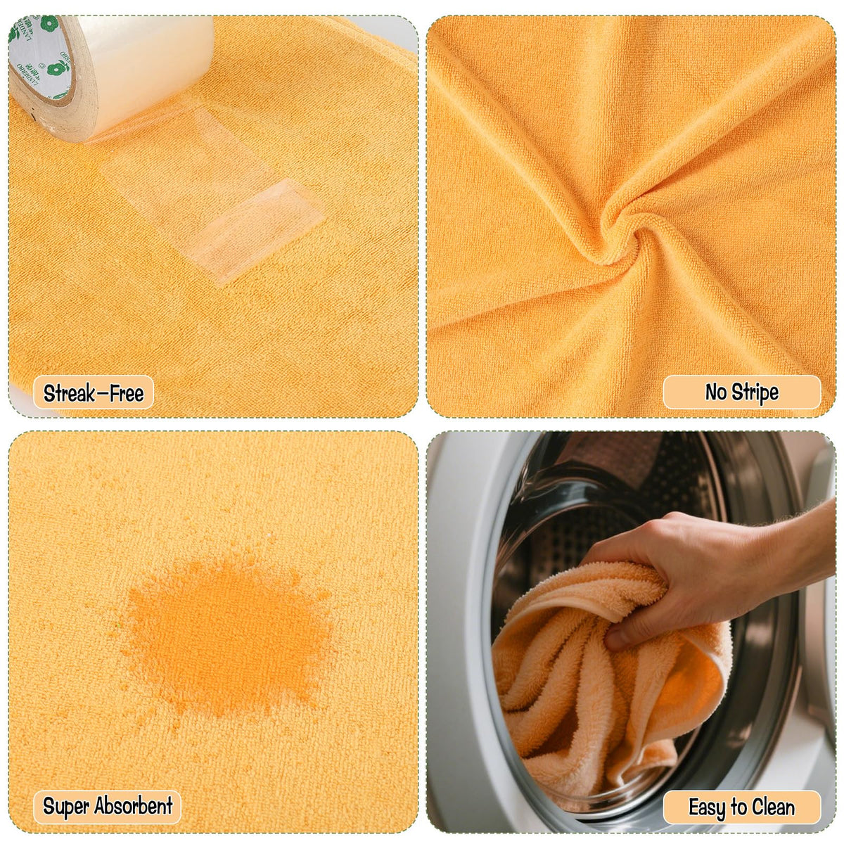 6 Pack Extra Large Microfiber Cleaning Cloths 20"x30" (4 Count)