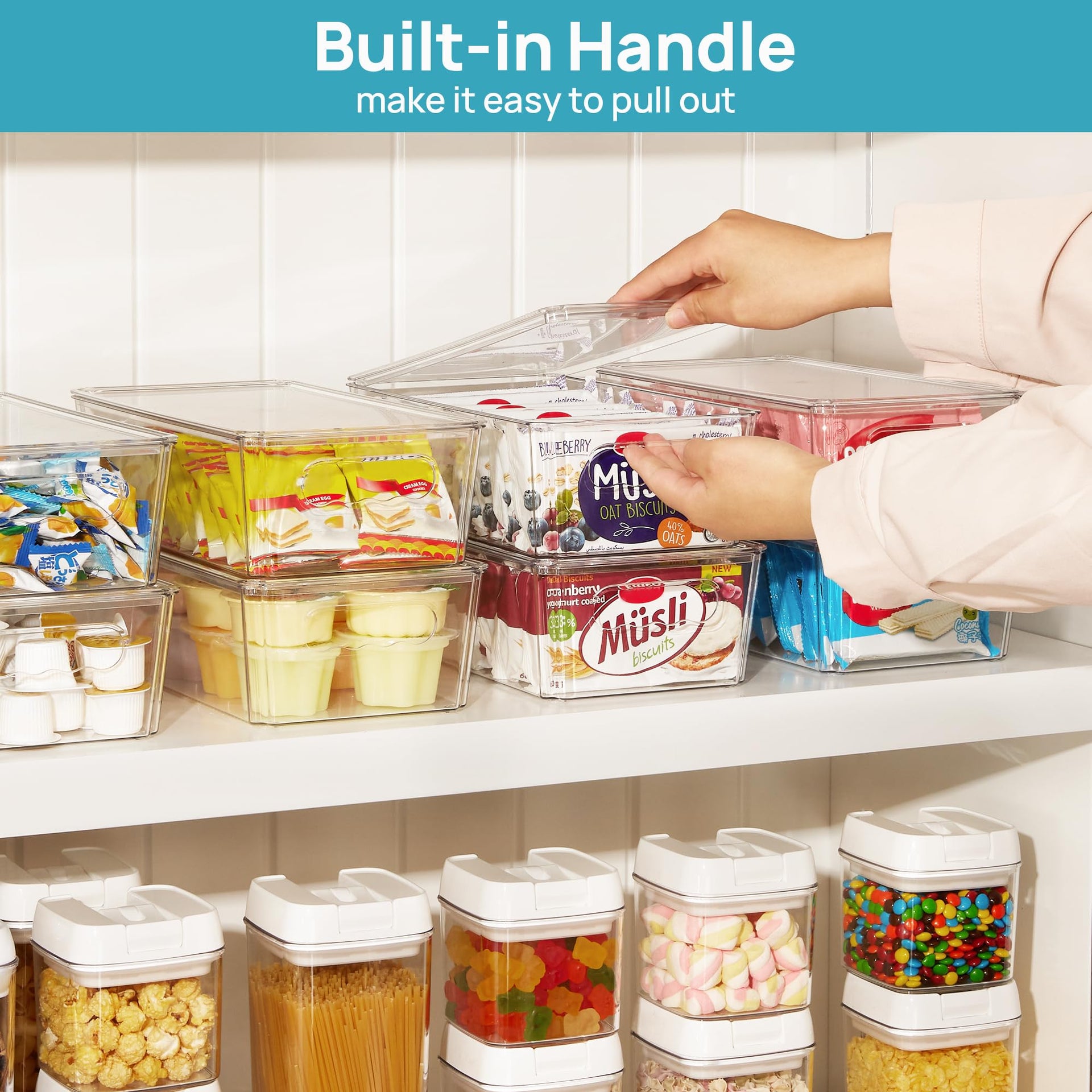 10pcs Clear Stackable Storage Bins with Lids (10 Count)