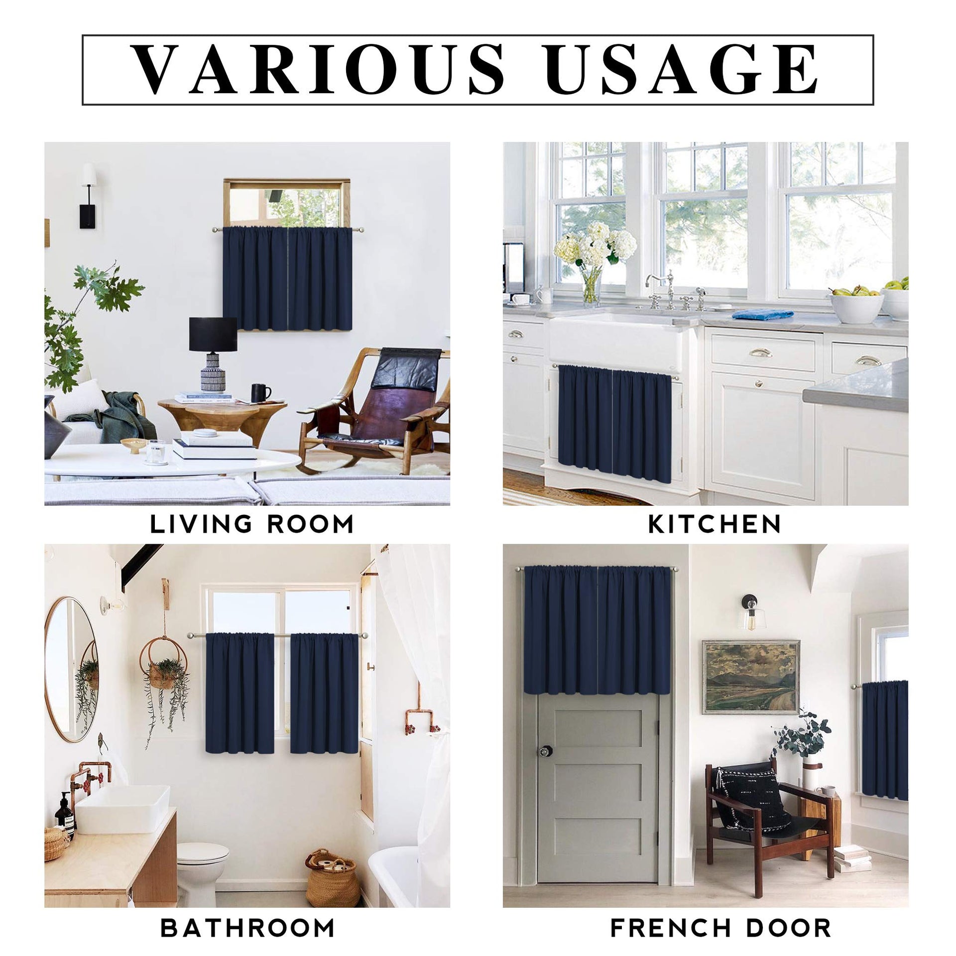 Short Blackout Curtains for Bedroom (2 Count)