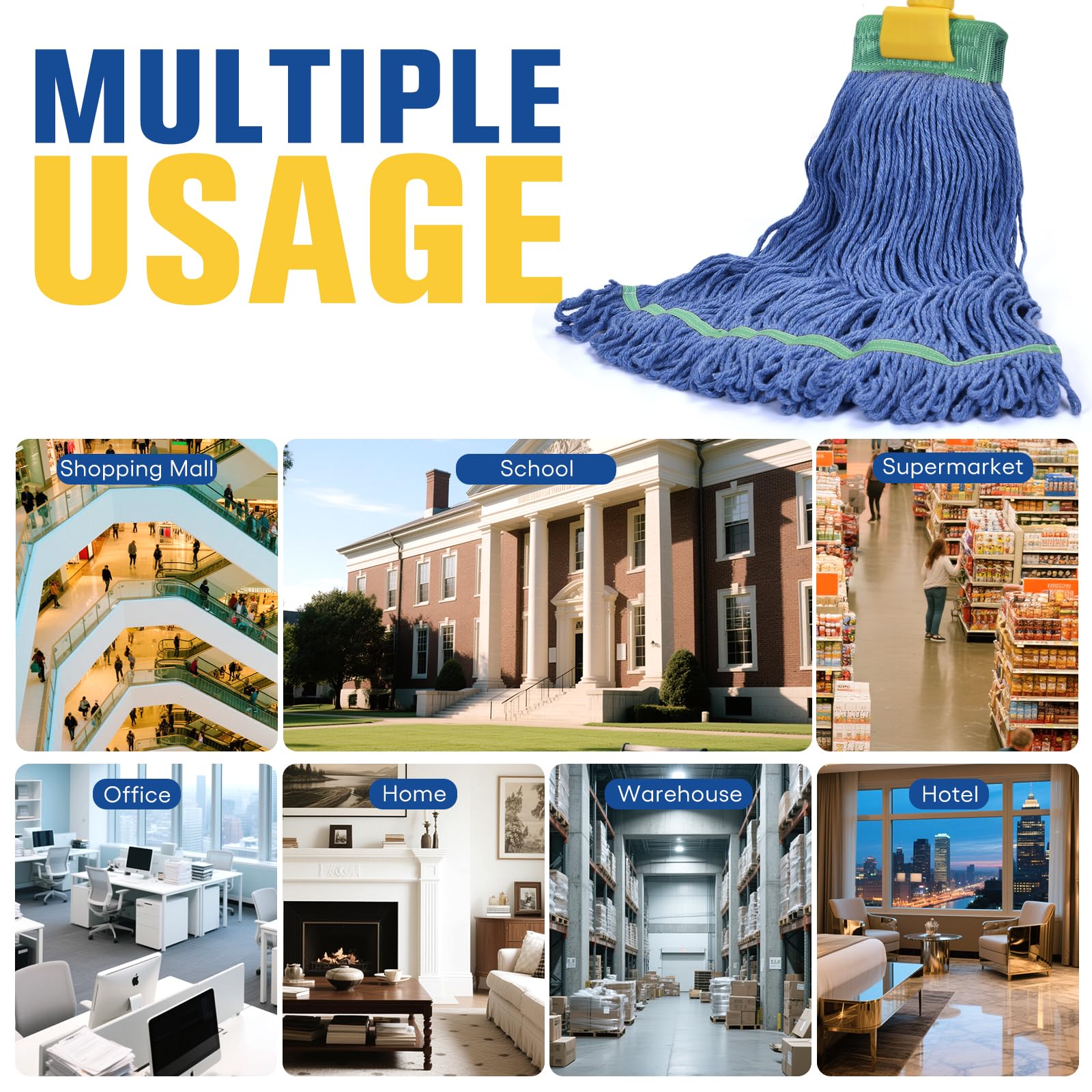 Matthew Cleaning Commercial Mop Head Replacement (6 Count)