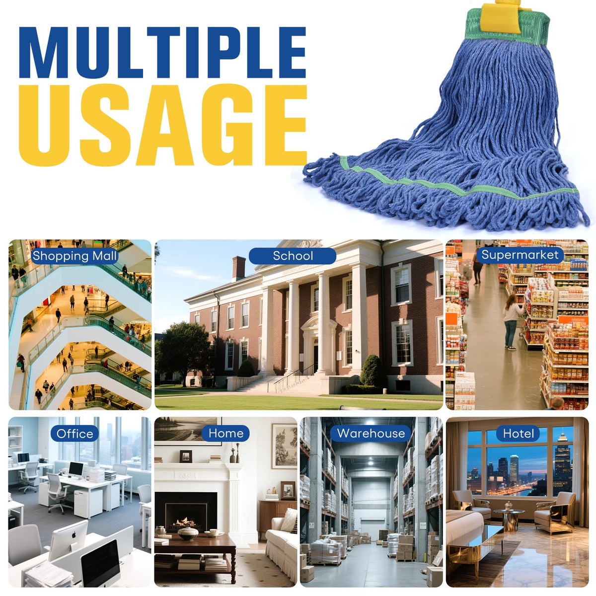 Matthew Cleaning Commercial Mop Head Replacement (3 Count)