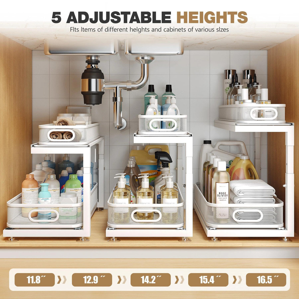 2 Pack 18.5 IN Depth Under Sink Organizer With Next (2 Count)