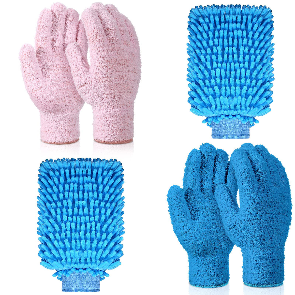 6 Pcs Microfiber Dusting Mitt Plant Cleaning