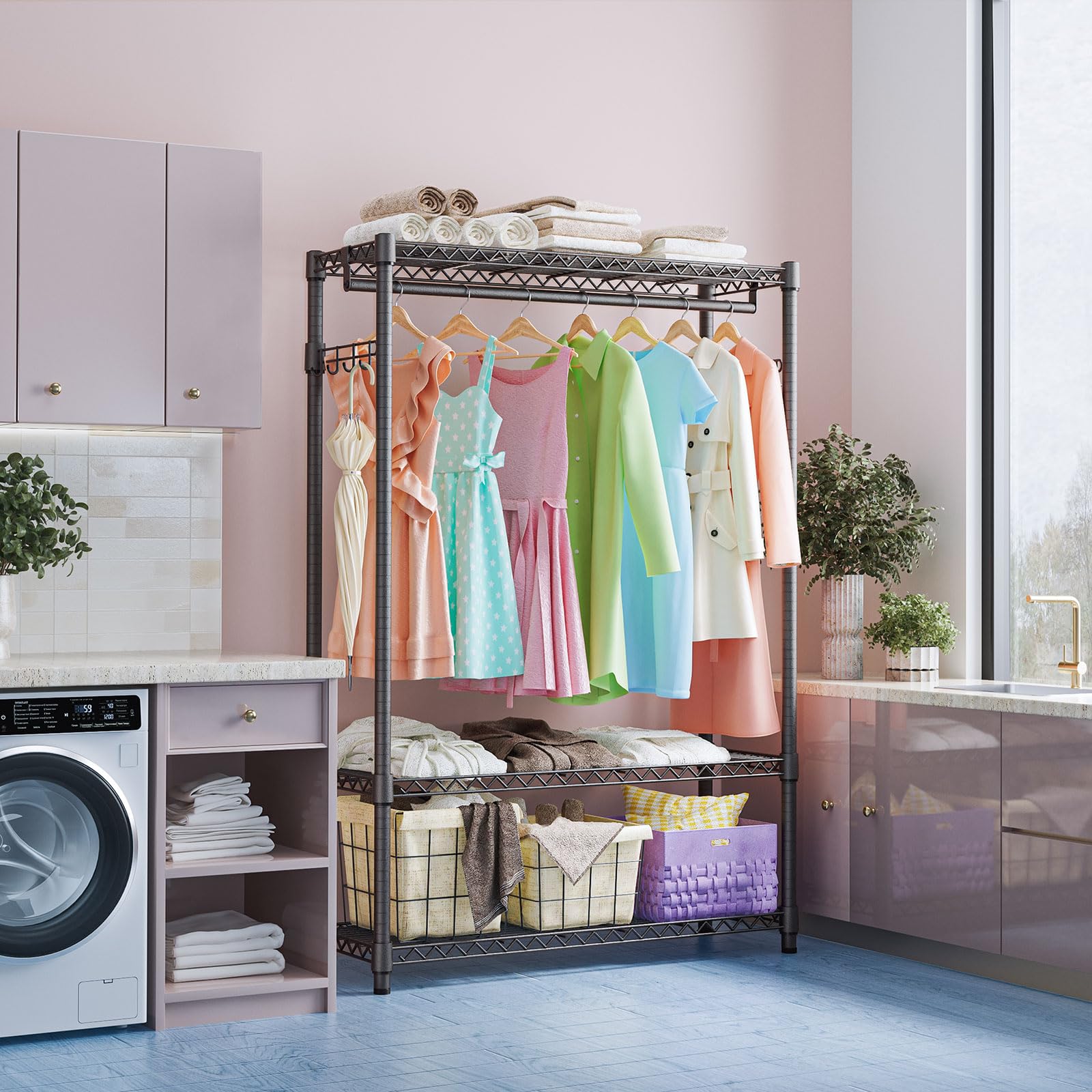 Heavy Duty Garment Rack Wire Clothes Rack for Hanging Clothes