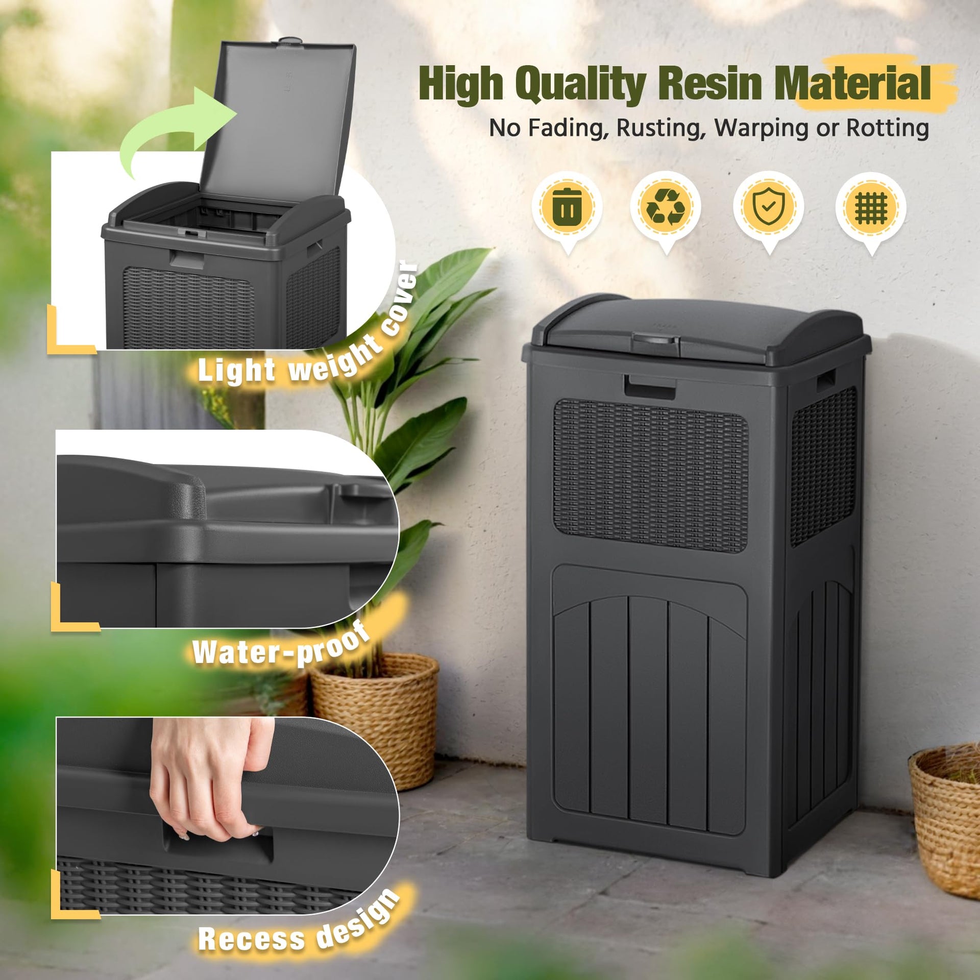 33 Gallon Outdoor Trash Can