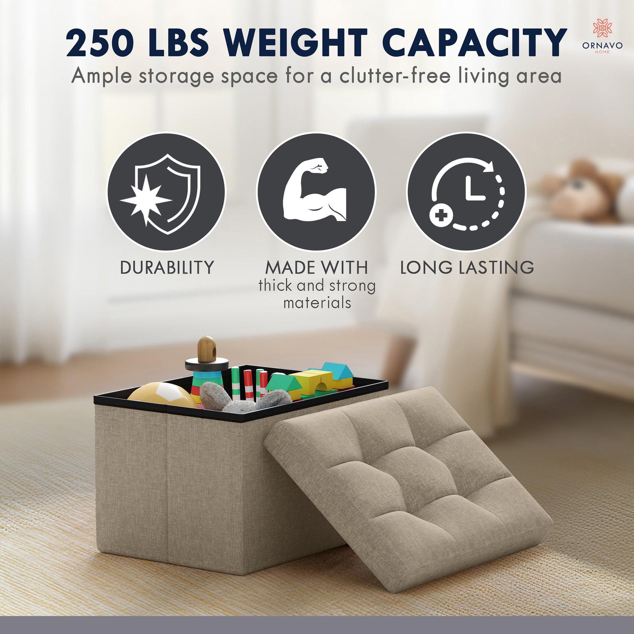 Small Rectangle Ottoman Set of 2