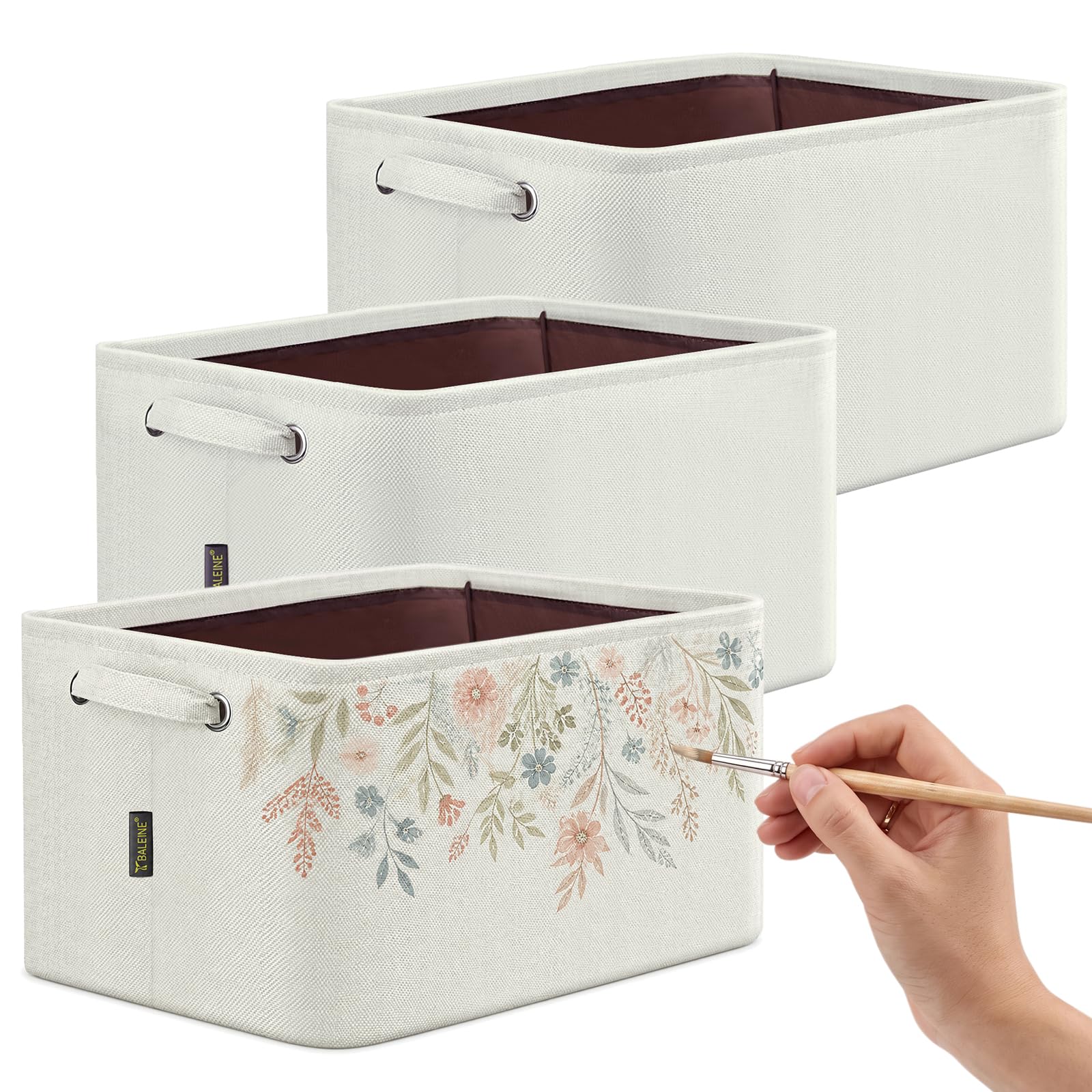 3 Pack Fabric Closet Storage Bins for Shelves (3 Count)