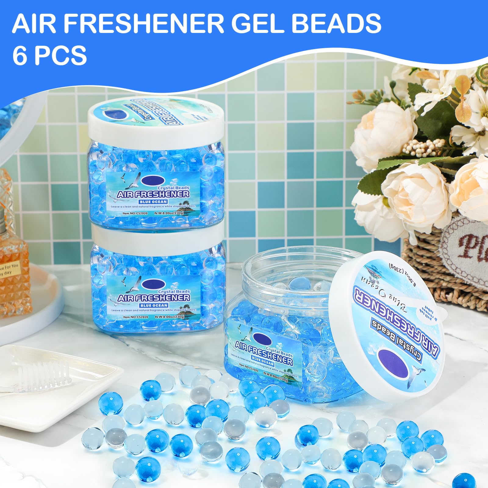 6 Pcs Air Freshener Beads Odor Eliminator Beads Odor (48 Fl Oz)