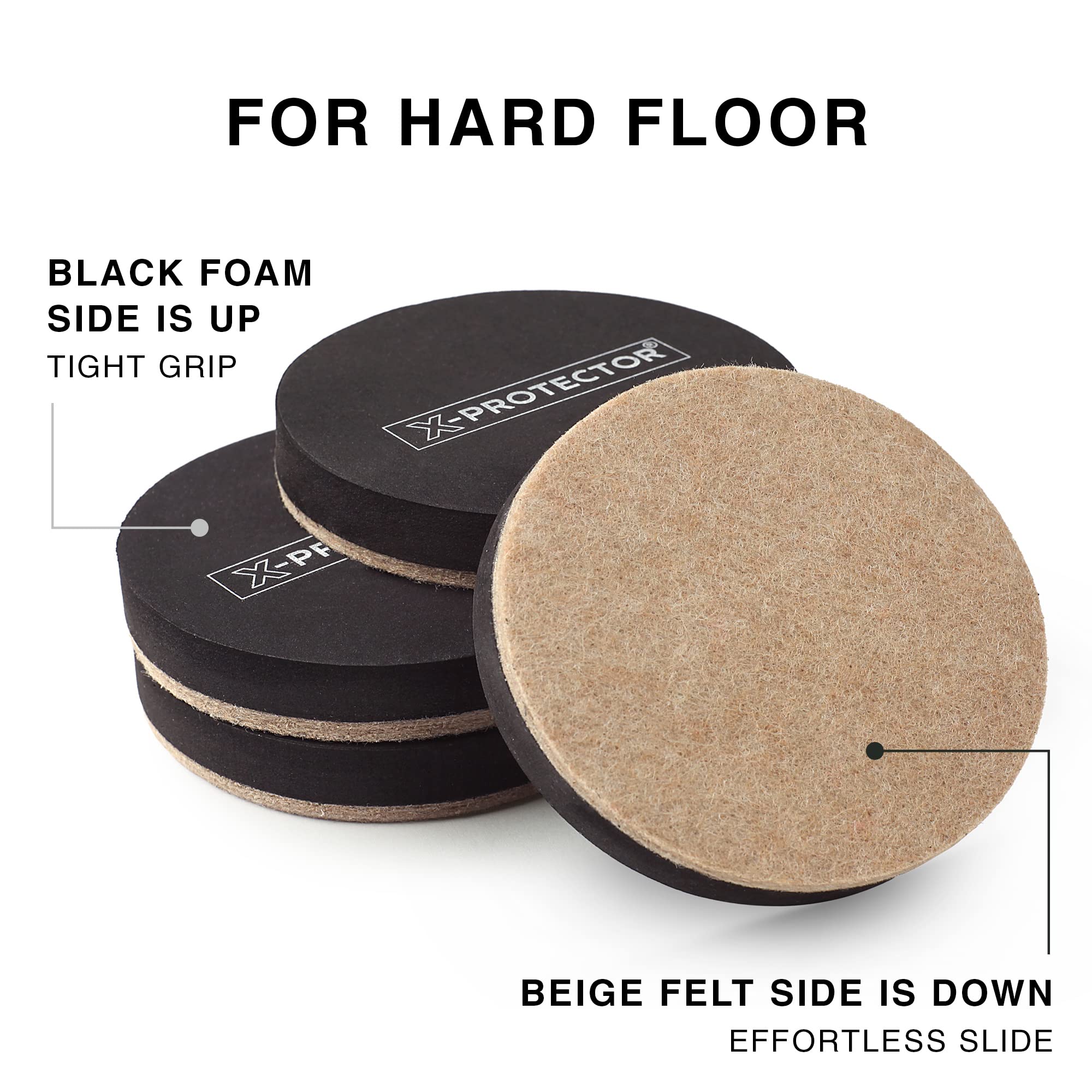 Felt Furniture Sliders Hardwood Floors X (24 Count)